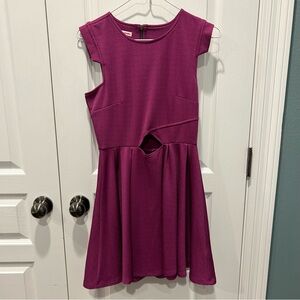 BONGO Magenta A-Line Cap Sleeve Front Cut Out Back Zip Sz S/C Dress